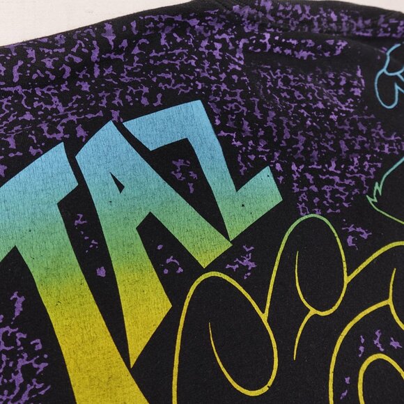 Vintage 1993 TAZ Looney Tunes Shirt Men's XL AOP Tee Novel Teez Made in Canada - Picture 11 of 12